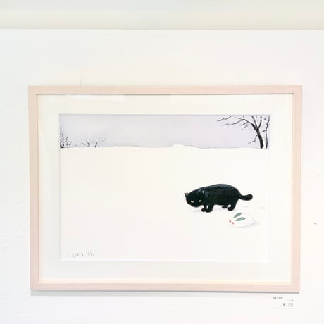 南伸坊「ゆきうさぎ」版画