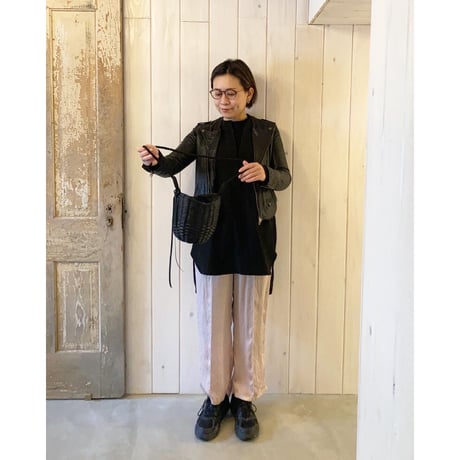 キュプラシワサテン ワイドパンツ