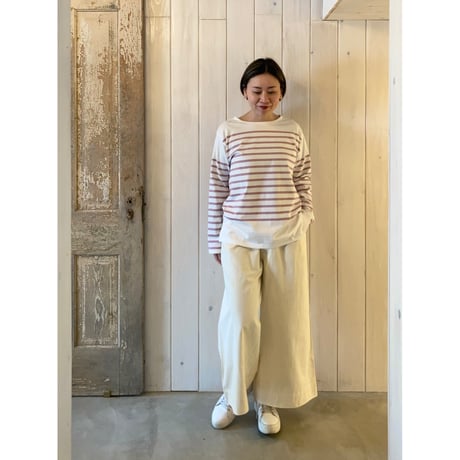 オーガニックコットン パネルボーダー カットソー