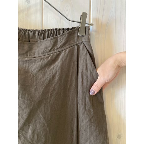 トリプルワッシャーリネン ラップキュロットパンツ