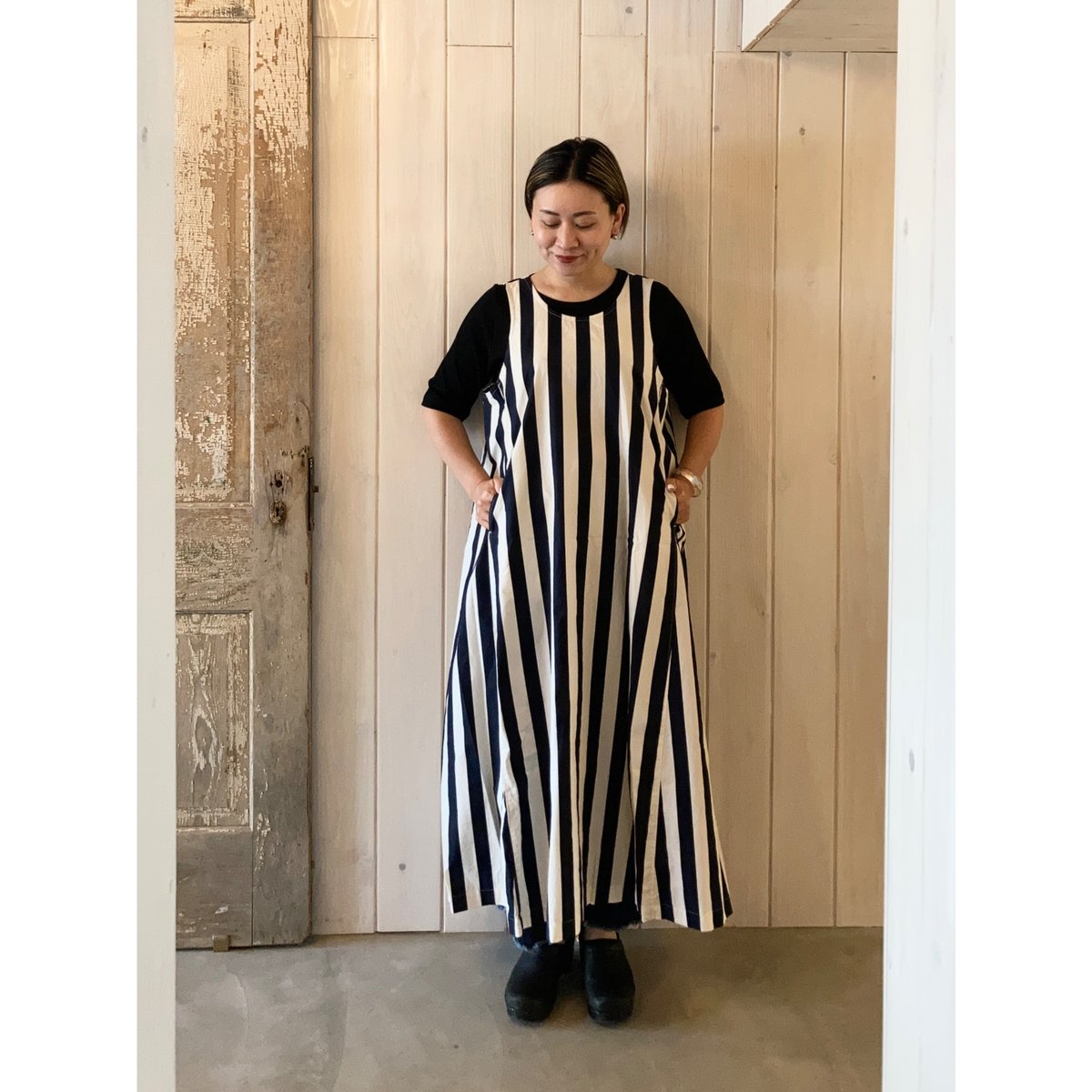 ルネ♡ストライプワンピース ルネ ワンピース ストライプ パールボタン ストライプ | ビー