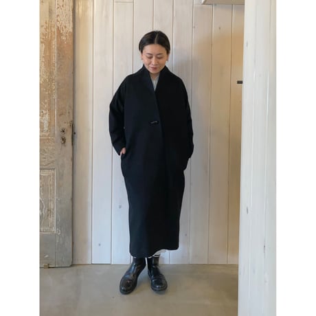 ロング ノーカラーコート