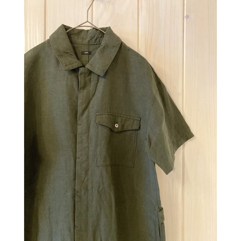 オリジナルフレンチリネン 半袖 比翼オールインワン | sum