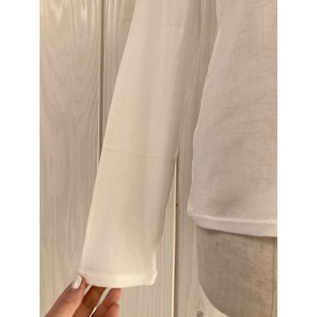 強撚ストレッチフライス ハイネック ちゅるプルオーバー