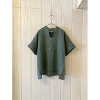リネンコットン スキッパーシャツ