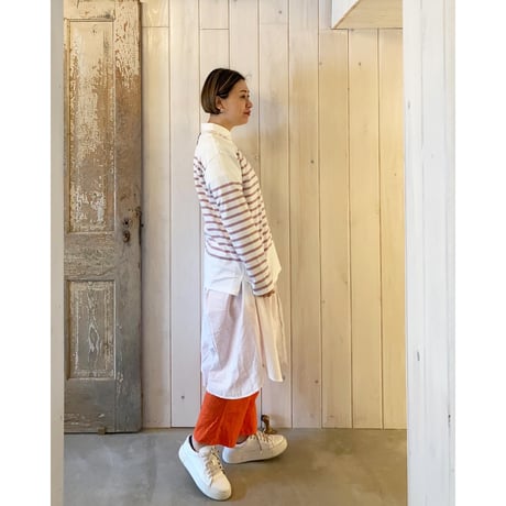 オーガニックコットン パネルボーダー カットソー