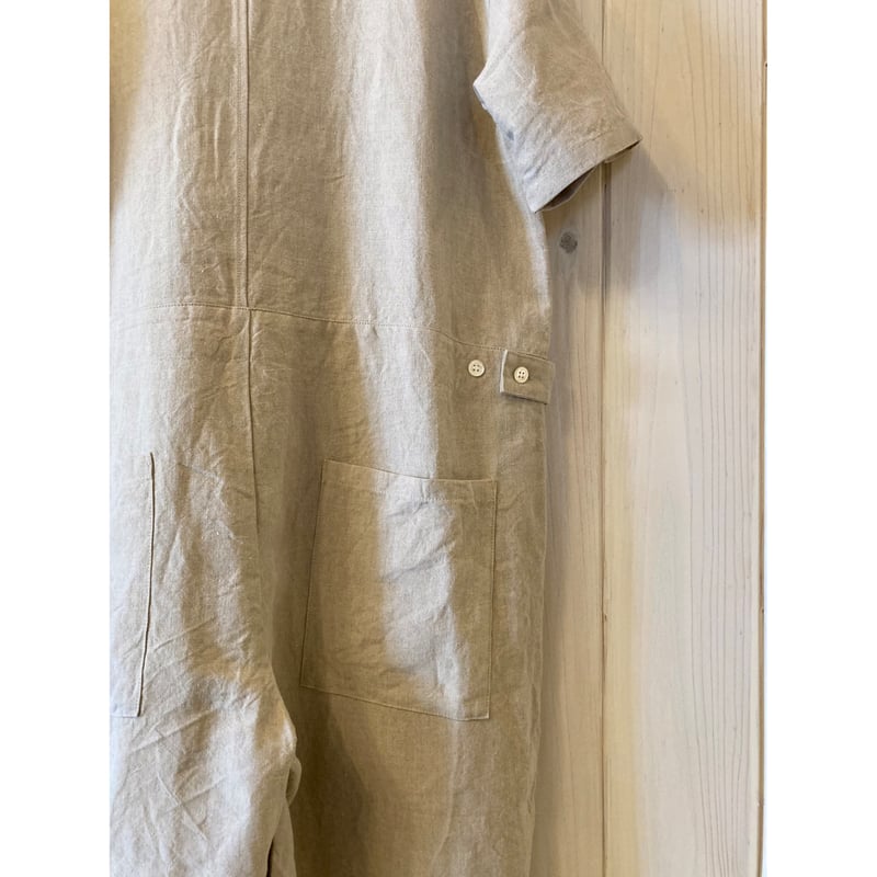 オリジナルフレンチリネン 半袖 比翼オールインワン | sum