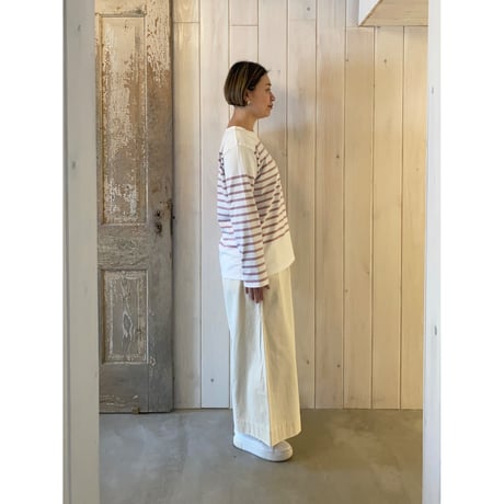 オーガニックコットン パネルボーダー カットソー