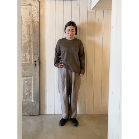 オーガニックリネンツイル タックイージーパンツ