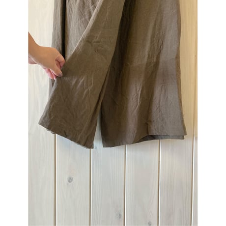 トリプルワッシャーリネン ラップキュロットパンツ