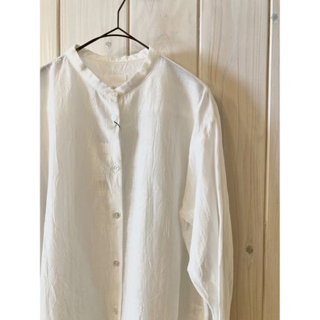 Cu/C/Li 桐生シワ加工 バンドカラーシャツ  new