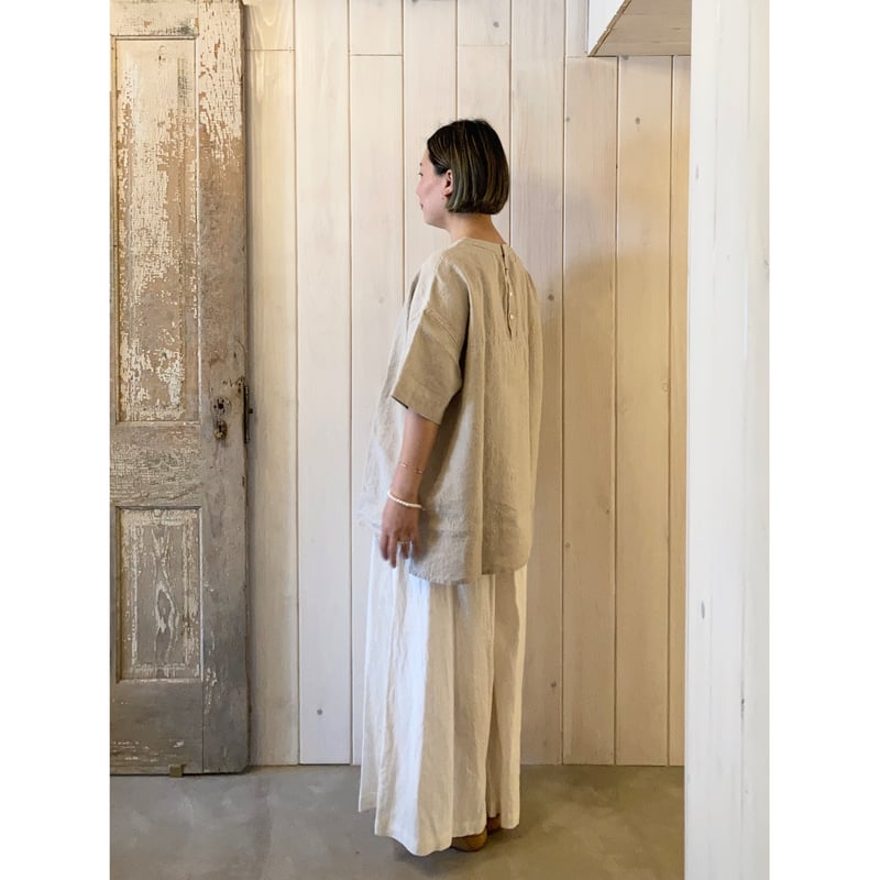 トリプルワッシャーリネン ラップキュロットパンツ | sum
