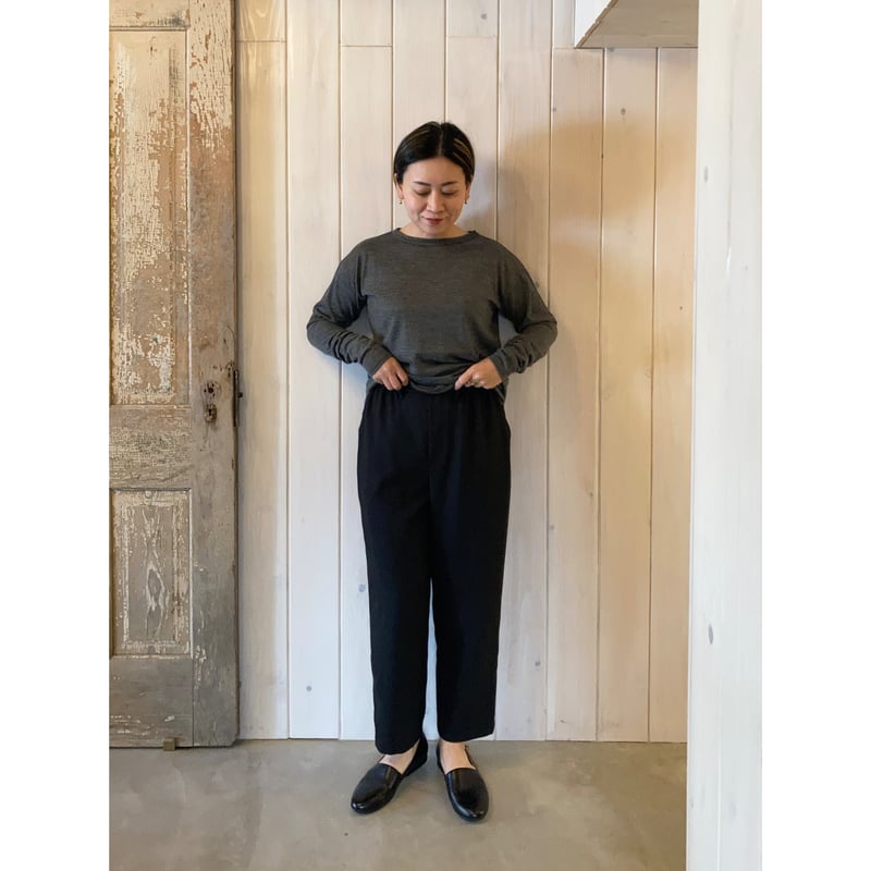 テーパードトラウザーパンツ セットアップ対応】RETORO POLYESTER TWILL / ベルト付き タック