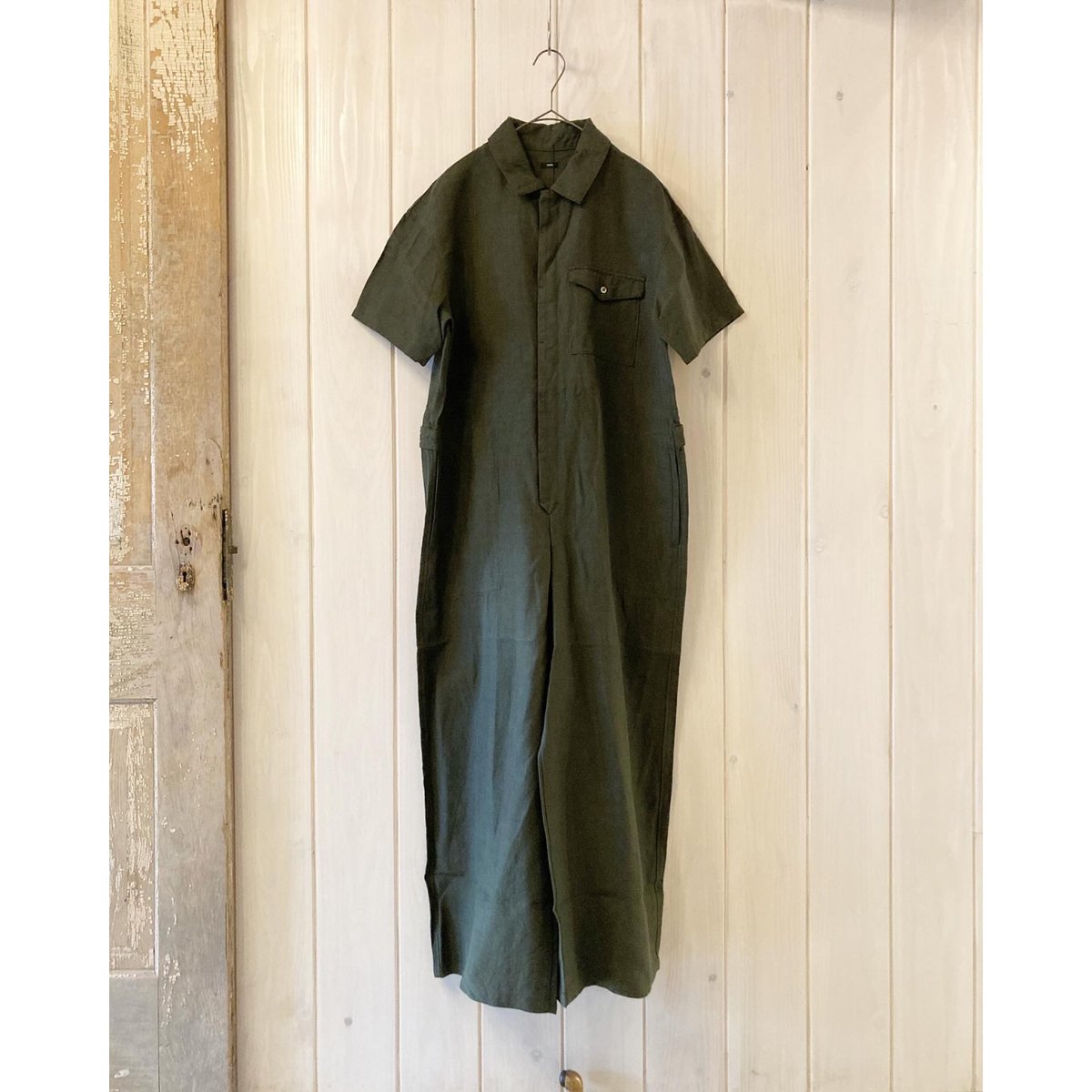オリジナルフレンチリネン 半袖 比翼オールインワン | sum