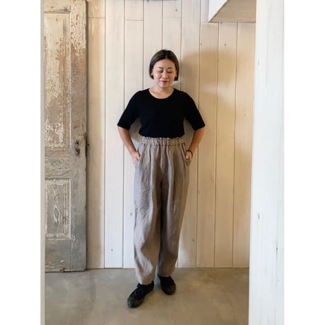 オーガニックリネンツイル タックイージーパンツ