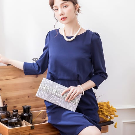 【アウトレット】パーティードレス ドレス ワンピース スカートスーツ 袖有り 膝丈 お呼ばれドレス 結婚式 入学式 卒業式 大きいサイズ お呼ばれ  emd0069 yymit