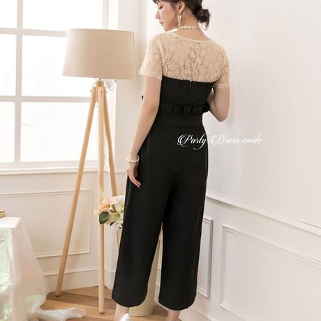 【訳あり】パーティードレス ドレス セットアップ パンツドレス 袖あり 半袖 お呼ばれドレス 結婚式  披露宴  大きいサイズ お呼ばれ emd0062