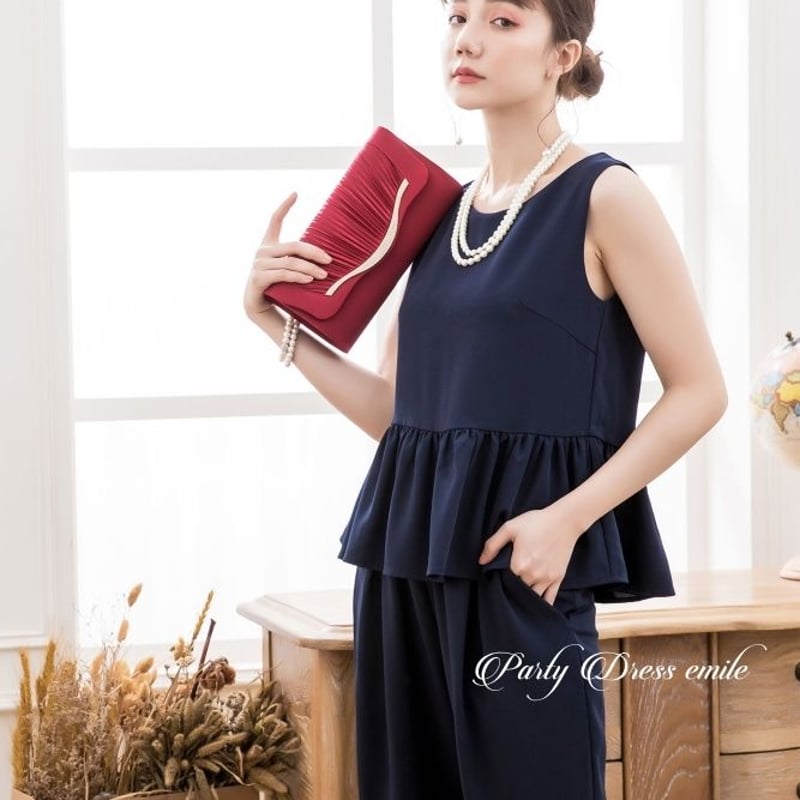 niana スウェルペプラムセットアップパンツドレス niana（ニアナ） パンツドレス スウェルペプラムセットアップパンツ