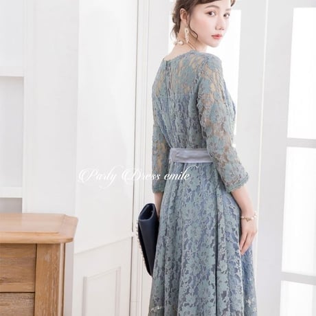 【訳あり】 パーティードレス ドレス ワンピース 袖有り ミモレ丈 お呼ばれドレス 結婚式 大きいサイズ お呼ばれ emd0059 yyimu