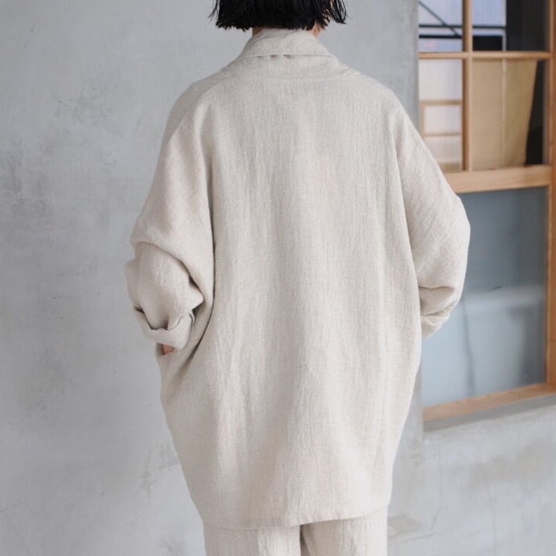 evam eva vie リネンウールショートローブ