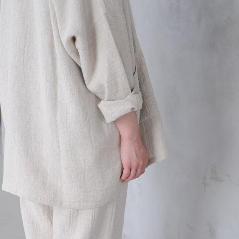 evam eva リネンウールショートローブ | 04 STORE