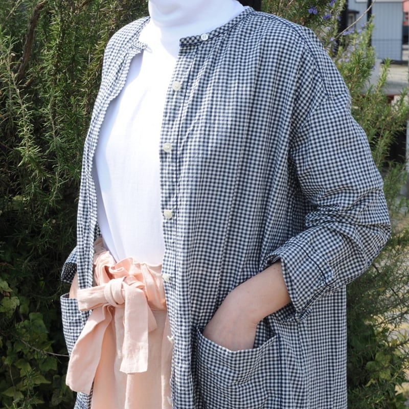 homspun ハイカウントギンガム ロングスリーブワンピース | 04 STORE homspun ハイカウントギンガム ロングスリーブワンピース | 04 STORE