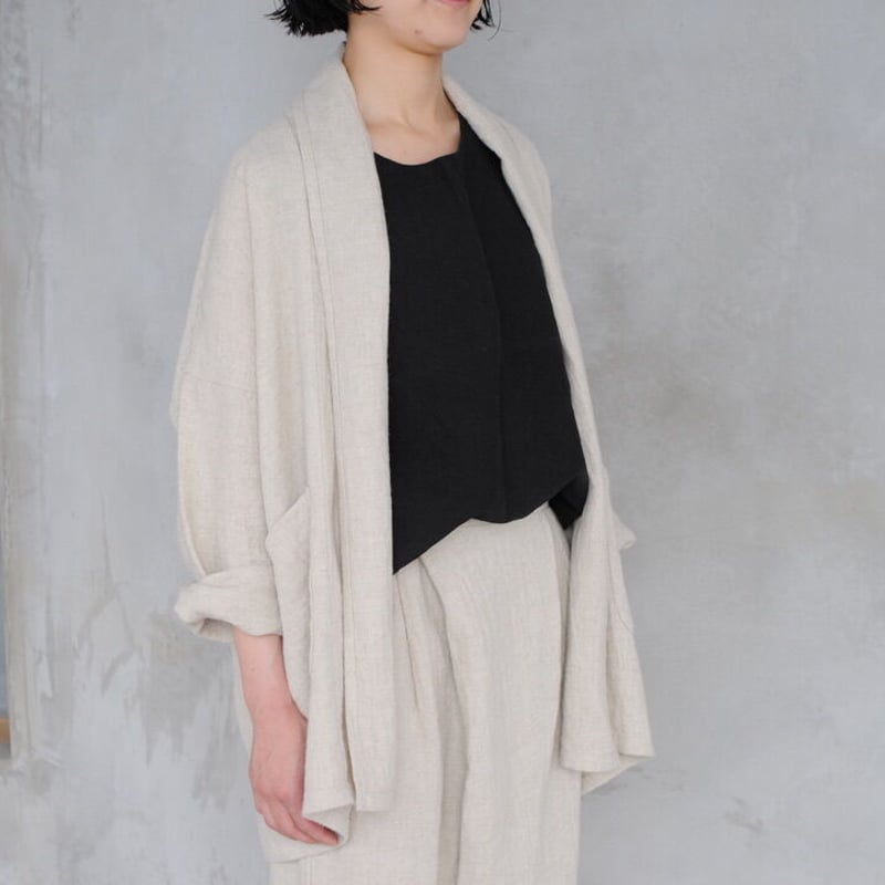 evam eva リネンウールショートローブ | 04 STORE