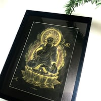 【肉筆仏画】阿弥陀如来  戌年・亥年（いぬ・いのしし）御守本尊（額縁入り）神仏画家 かわさきめぐみ 十二支御守本尊・御祈願・開運・厄除け