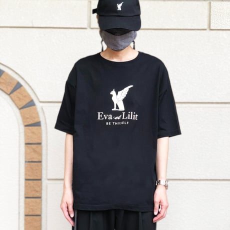 Eva et Lilit ビッグシルエット コットン Tシャツ ブラック