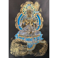 【肉筆仏画】文殊菩薩 卯年（うさぎ）御守本尊（額縁入り）神仏画家 かわさきめぐみ 十二支御守本尊・御祈願・開運・厄除け