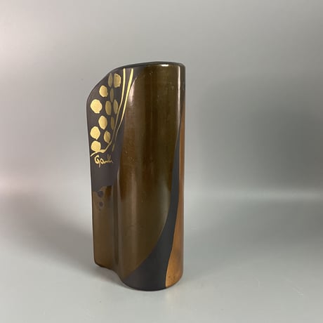 1980s ポストモダンなモチーフのブラウンの花瓶 /WK328
