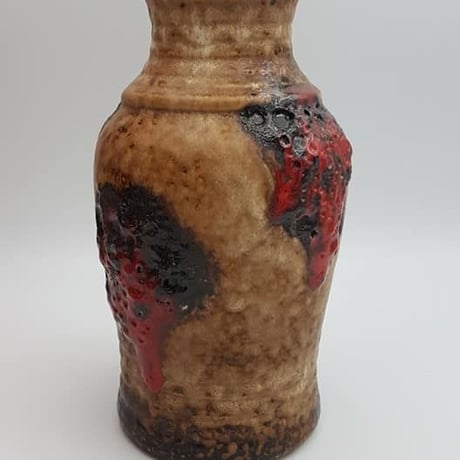 1960's~1970's 西ドイツBAY社製 fat lava花瓶 レッド   WK007