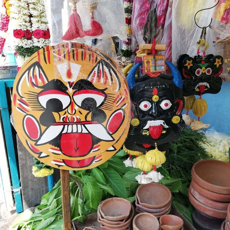 魔除け面 ドゥルシティー | 南インドまちかど雑貨店