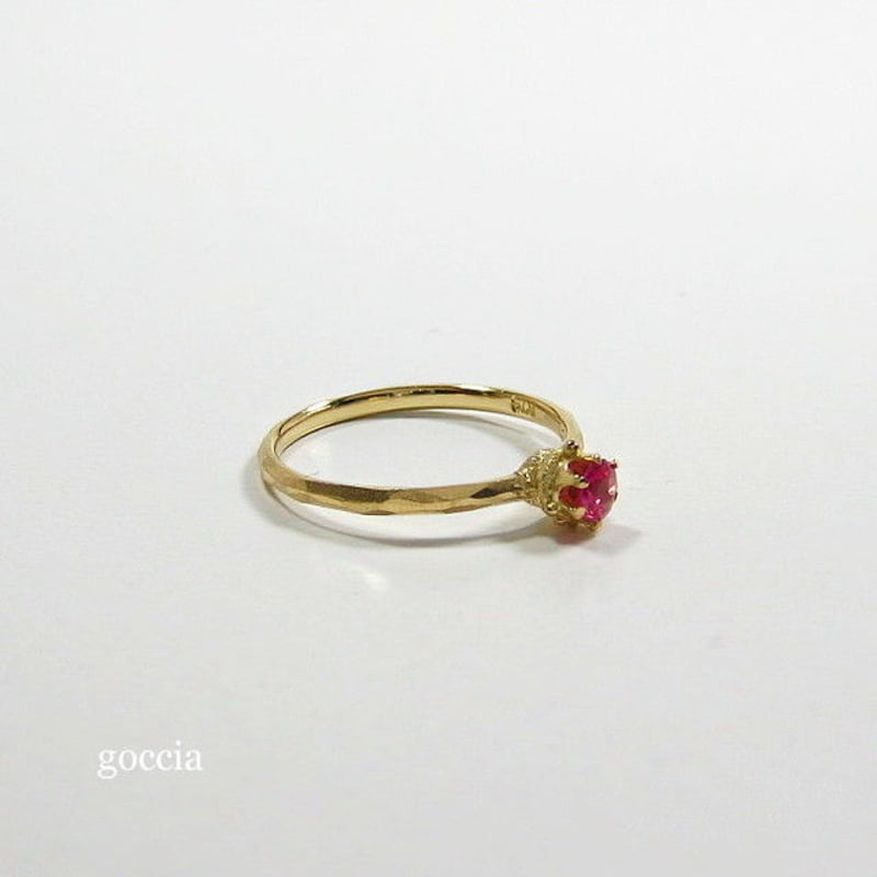 ルビーの18金ゴールドリング / 7月の誕生石（154-R) | 結婚指輪と