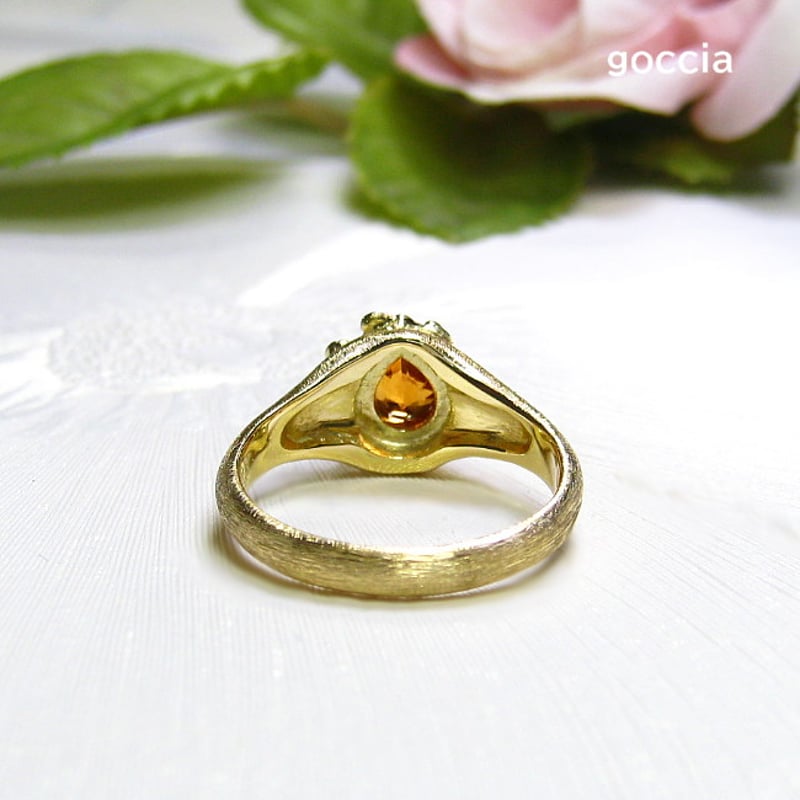 マンダリンガーネットのK18ゴールドリング！（1点もの） | 結婚指輪と