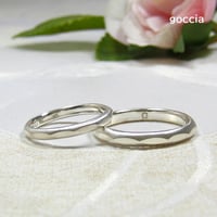 カット面が美しい結婚指輪（マリッジリング）、艶消し仕上げ（176-R,177-R）