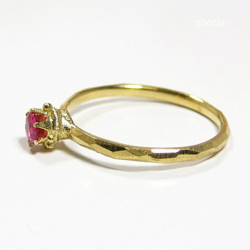 ルビーの18金ゴールドリング / 7月の誕生石（154-R) | 結婚指輪と