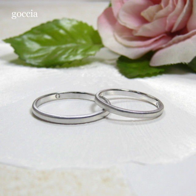シンプルな結婚指輪。ハードプラチナ900の自然な艶消し仕上げ(5 シンプルな結婚指輪。ハードプラチナ900の自然な艶消し仕上げ(5