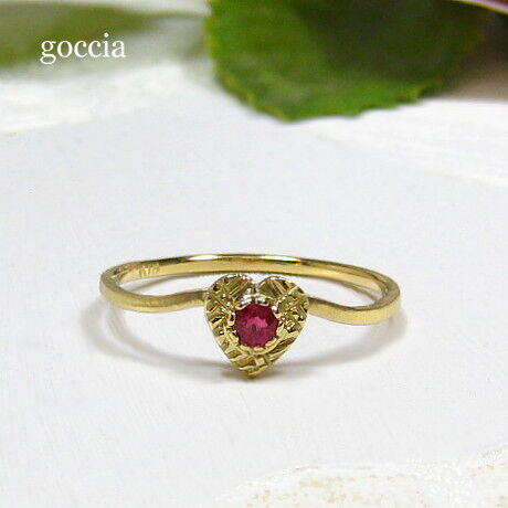【K18】ハート型ルビー ダイヤモンド ゴールドリング 楽天市場】K18YG/PG ハート ルビー リングジュエリー アクセサリー