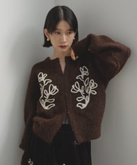テープ刺繍カーディガン