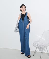 zip denim salopette