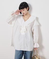 ビックカラーフリルブラウス