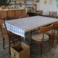 ブルーチェックな布