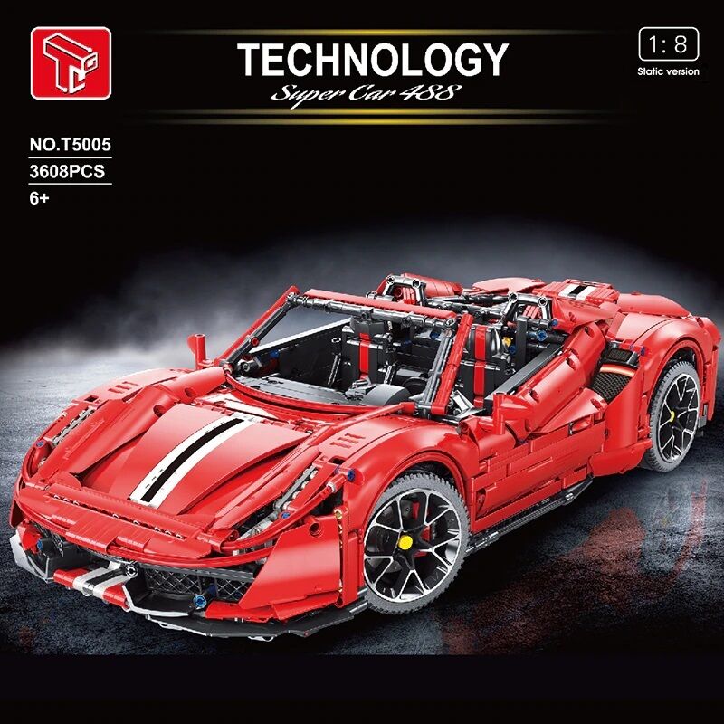 レゴ 互換品 フェラーリ 488 オープンカー デザイン レッド スポーツ