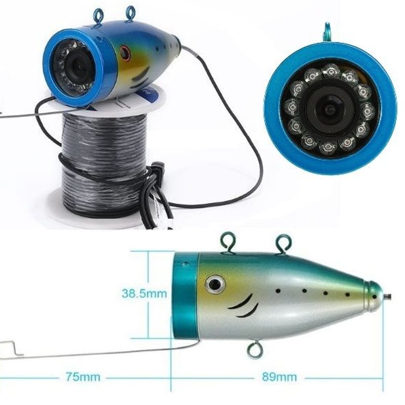 水中カメラ 釣りカメラ アルミ製 赤外線 LED 12灯 20mケーブル 