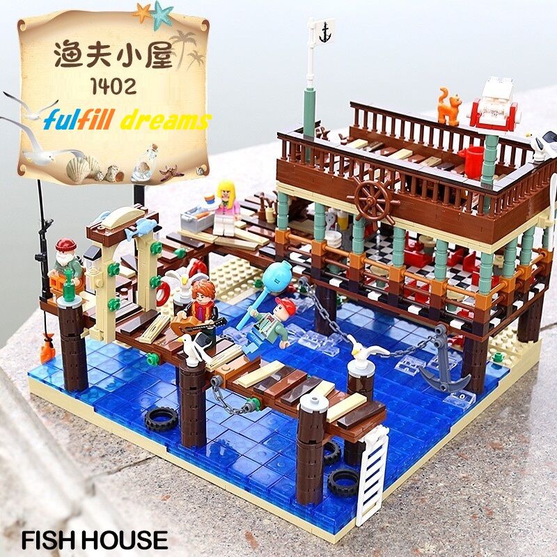 レゴ 互換品 漁夫の小屋 埠頭 桟橋 フィッシュハウスピア