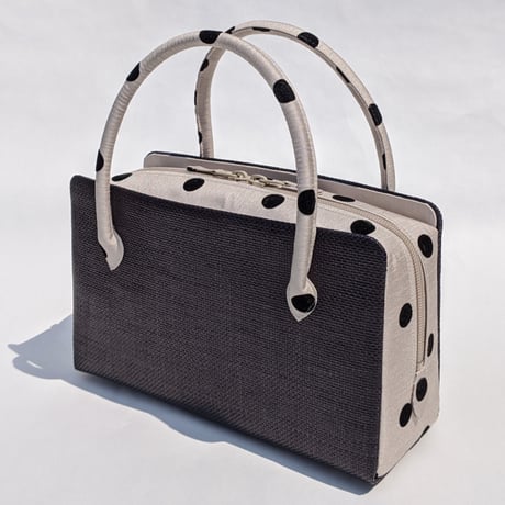 ナイロンパナマ利休バッグ(八寸) BLACK/DOT