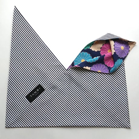 リバーシブルあずま袋 SHIMA×KIKU/NAVY
