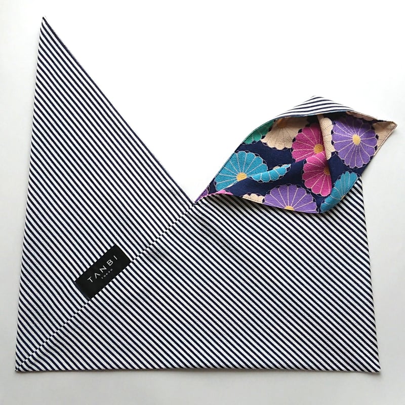 リバーシブルあずま袋 SHIMA×KIKU/NAVY | TANBI ONLINE STORE