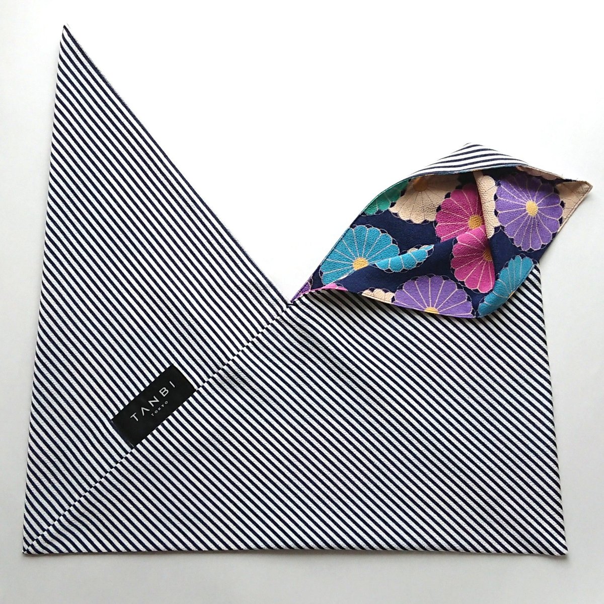 リバーシブルあずま袋 SHIMA×KIKU/NAVY | TANBI ONLINE STORE